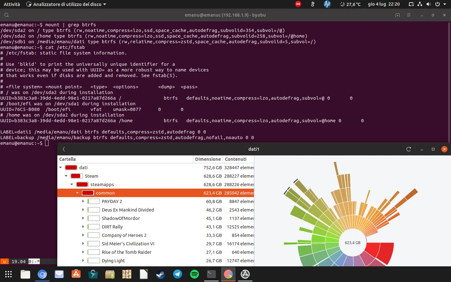 btrfs 文件系统挂载信息