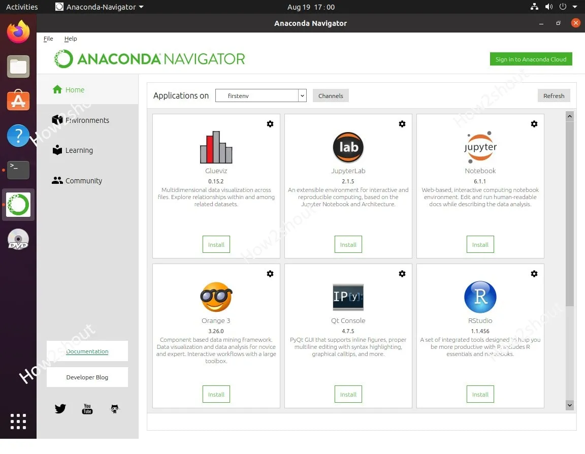 Anaconda Navigator 界面