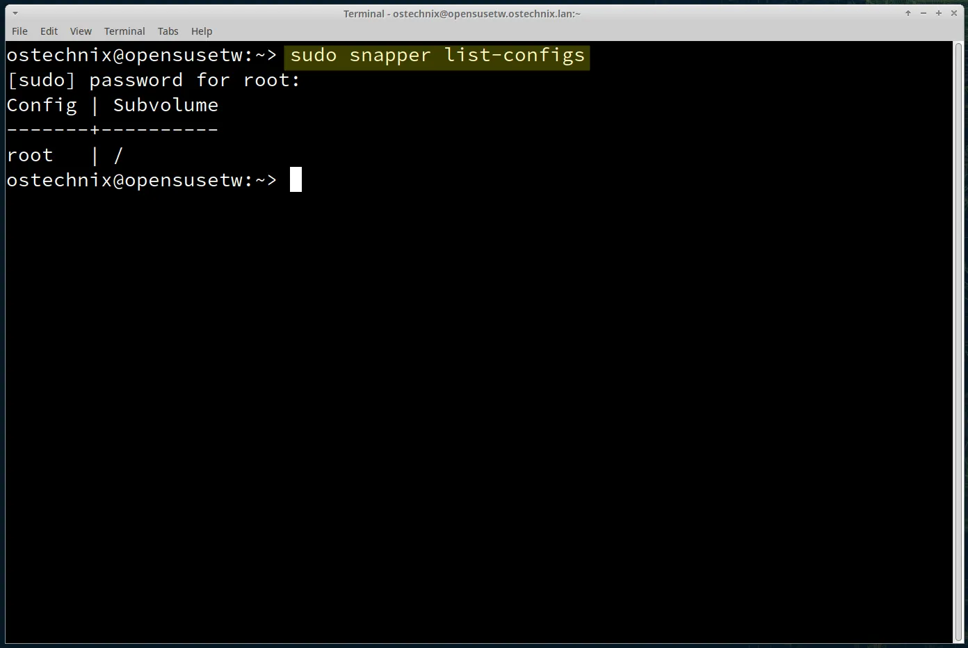 btrfs subvolume list 输出示例