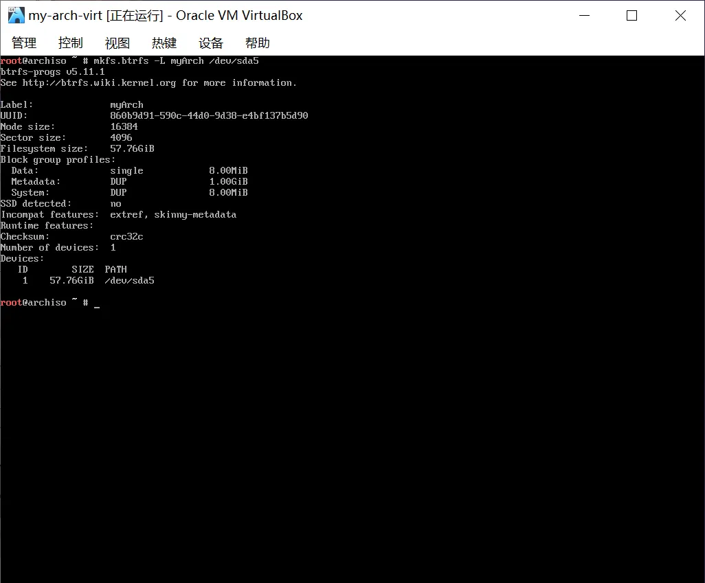 格式化 Btrfs